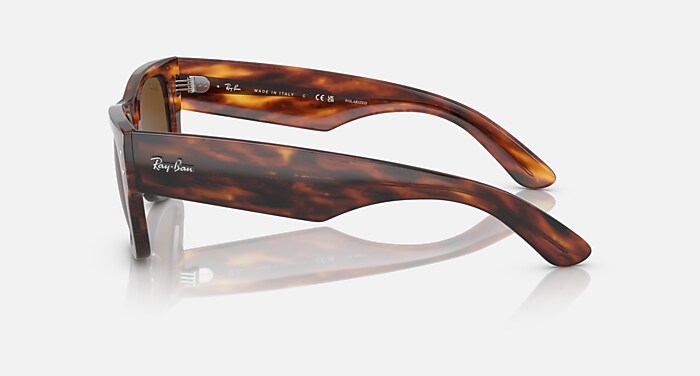 Ray-Ban Sunglasses Unisex Mega Wayfarer - Striped Havana Frame Brown Lenses 51-21 Polarized