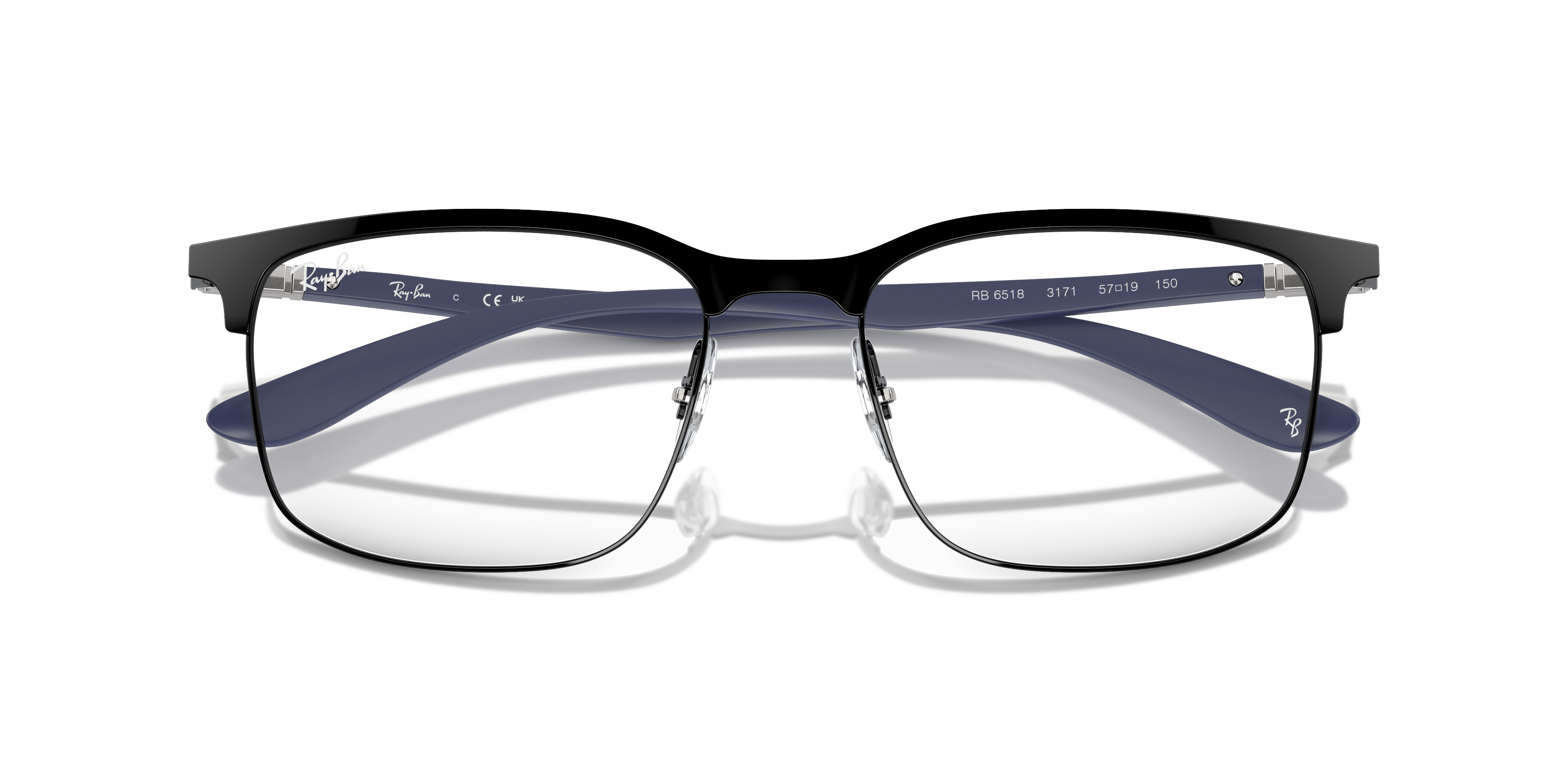 Ray-Ban Rb6518 Optics Eyeglasses Sand Blue Frame Clear Lenses Polarized 57-19 249$