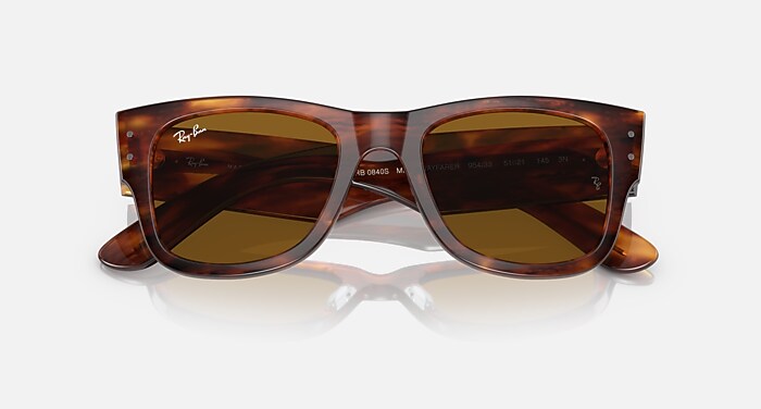 Ray-Ban Sunglasses Unisex Mega Wayfarer - Black Frame Blue Lenses 51-21 Polarized