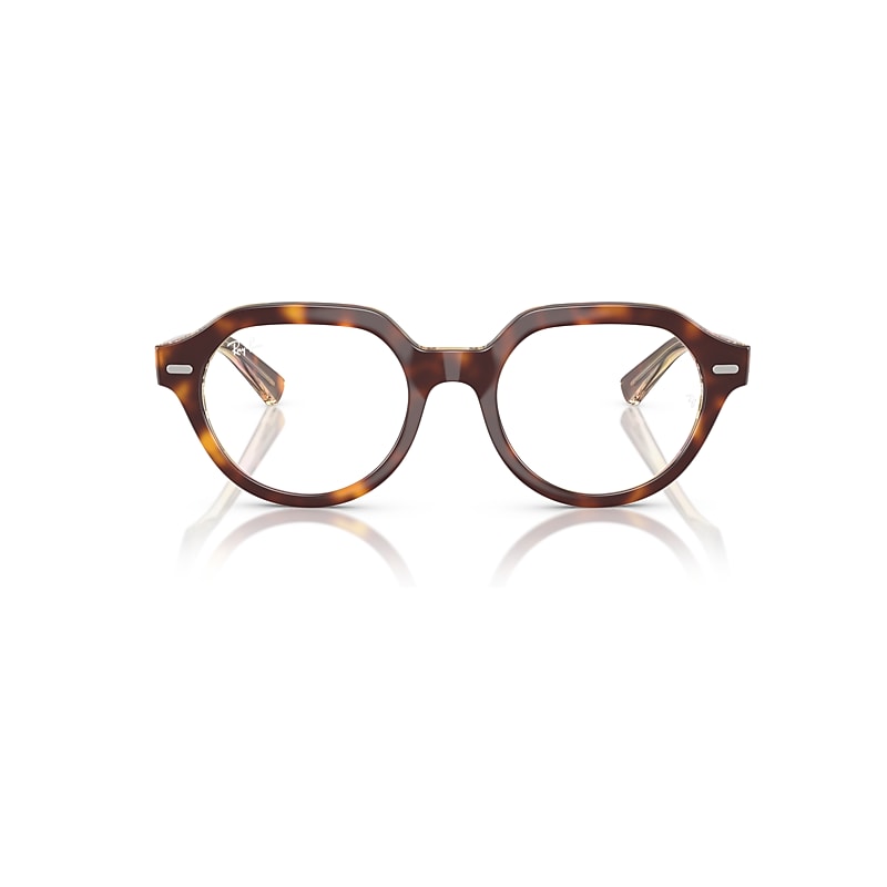 Ray Ban Gina Optics Eyeglasses Light Havana On Multicolor Frame Clear Lenses Polarized 51-20 In Light Havana On Multicolor