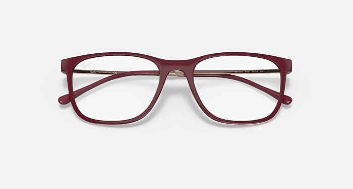 Ray-Ban Eyeglasses Unisex Rb7244 Optics Prescription - Rose Gold Frame Clear Lenses 51-18 Polarized