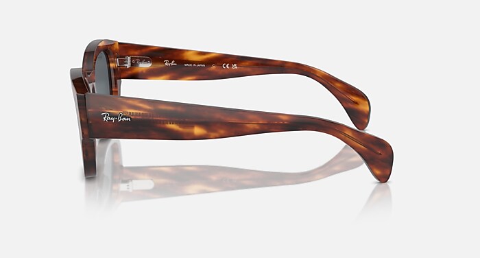 JORGE Sunglasses in Striped Havana and Blue - RB7681S | Ray-Ban® US