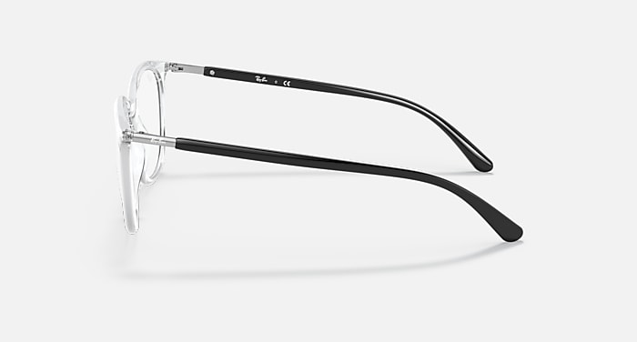 Ray-Ban Eyeglasses Unisex Rb7190 Optics Prescription - Black Frame Clear Lenses 53-19 Polarized