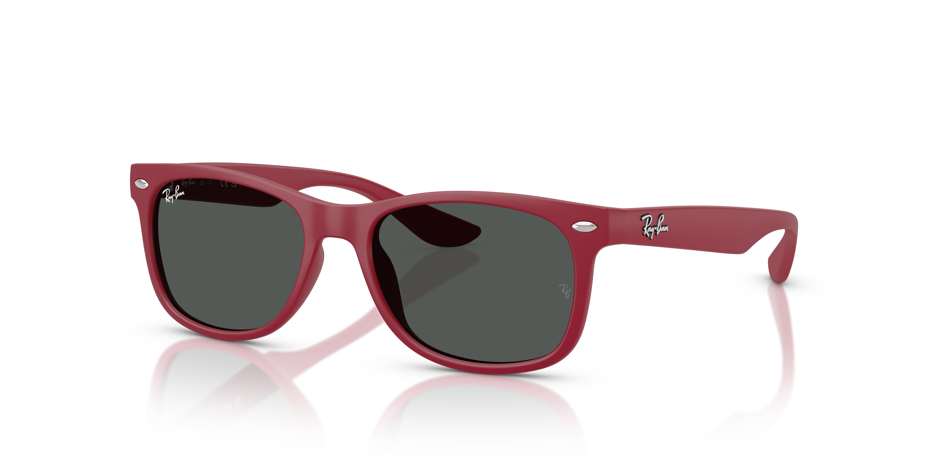 NEW WAYFARER KIDS Polished Rubber Bordeaux Frame Dark Grey Lenses 47-15