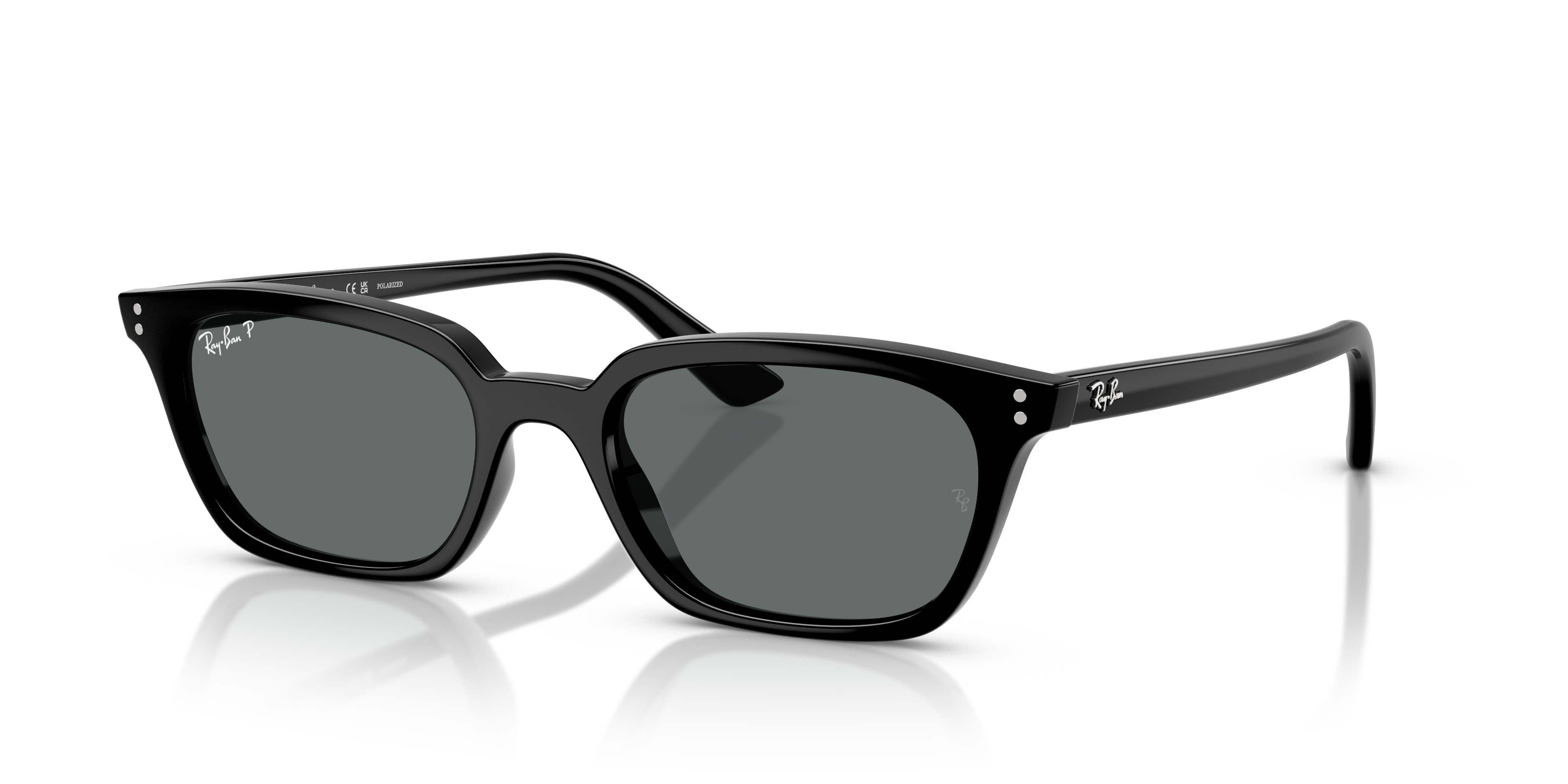 ZAYA BIO-BASED Polished Black Frame Dark Grey Polarized Lenses 53-19