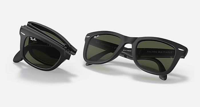 Occhiali da Sole WAYFARER FOLDING CLASSIC in Nero e G-15 verde