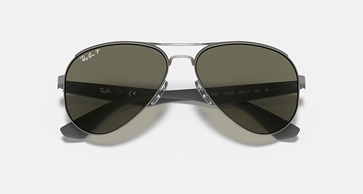 Ray-Ban Sunglasses Man Rb3523 - Gunmetal Frame Green Lenses 59-17 Polarized