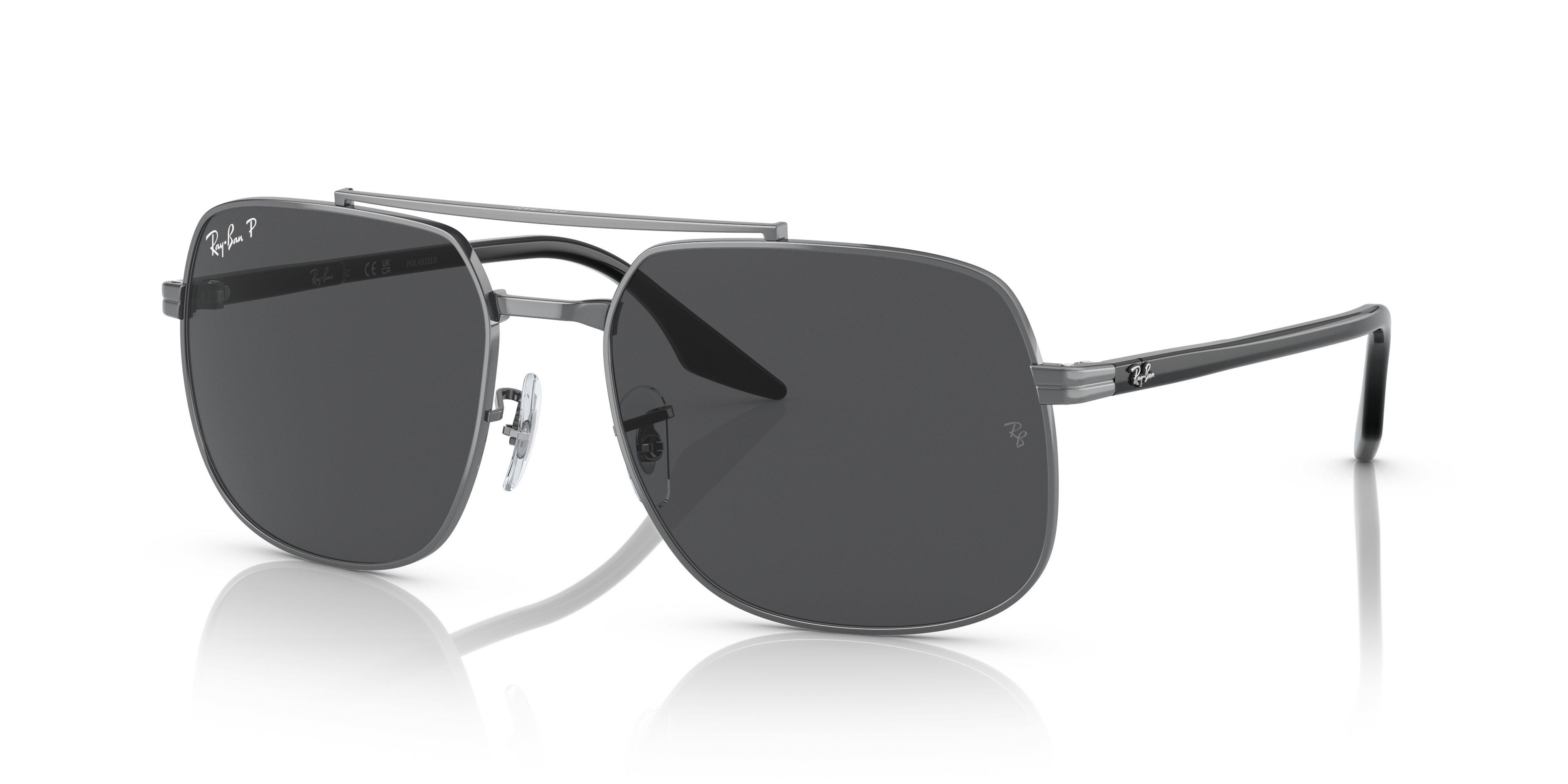 RB3699 Polished Gunmetal Frame Dark Grey Lenses 56-18