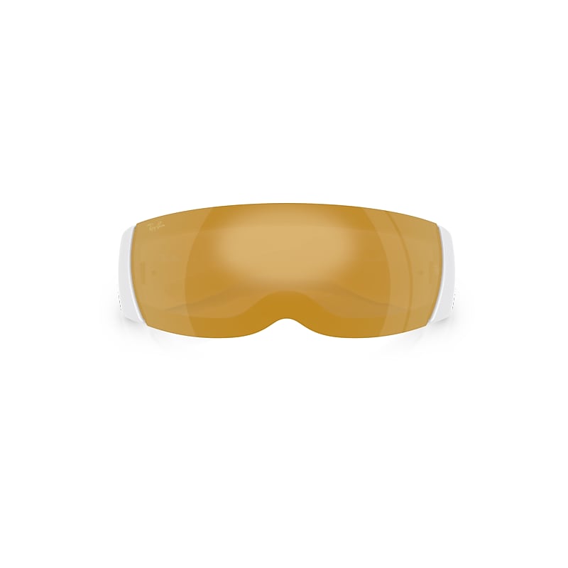 Ray Ban Ultra Wrap 002 Next Generation Collection Sunglasses White Frame Gold Lenses 01-41 In White