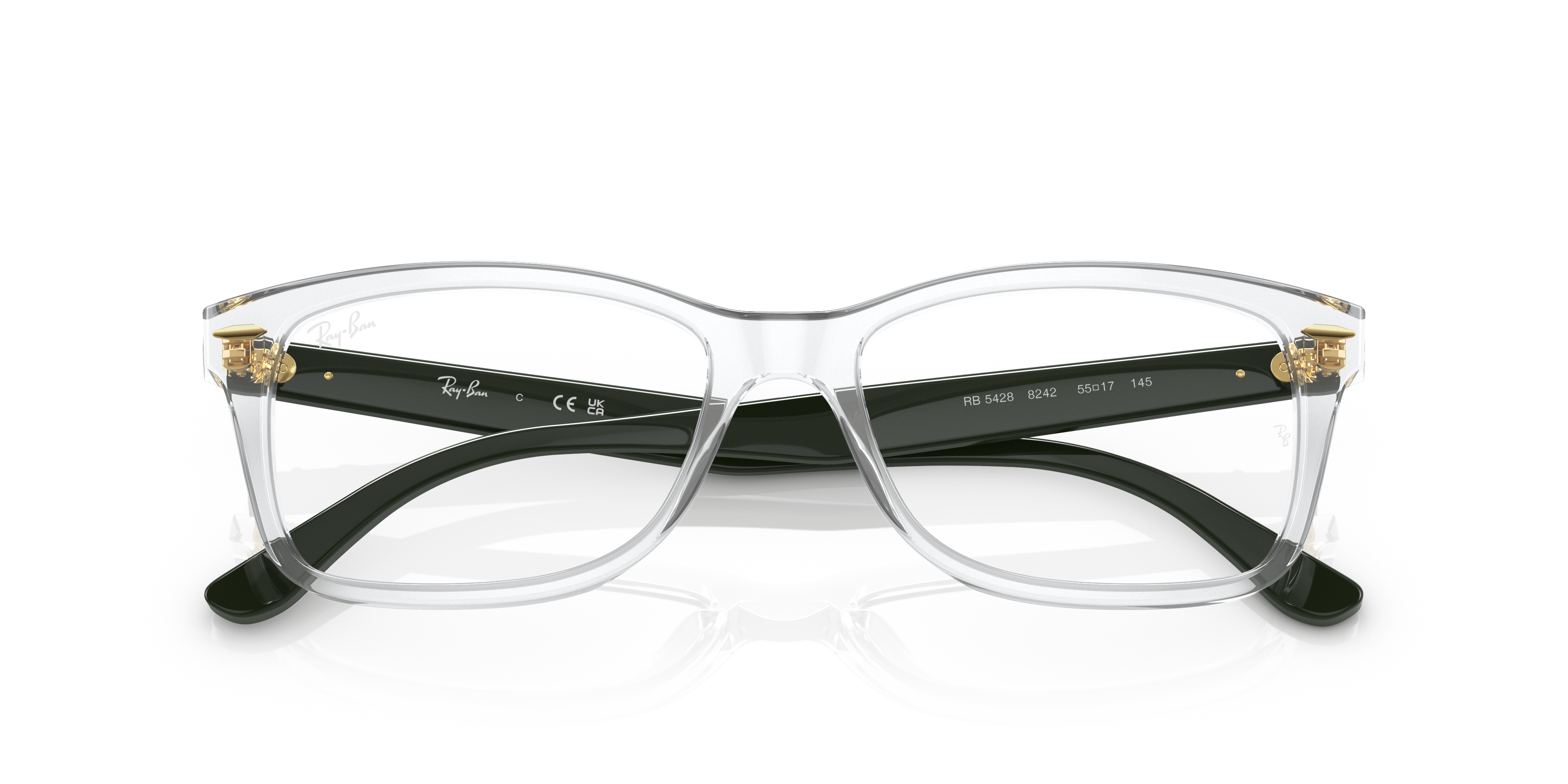 Ray-Ban Rb5428 Optics Eyeglasses Military Green Frame Clear Lenses Polarized 55-17 105$