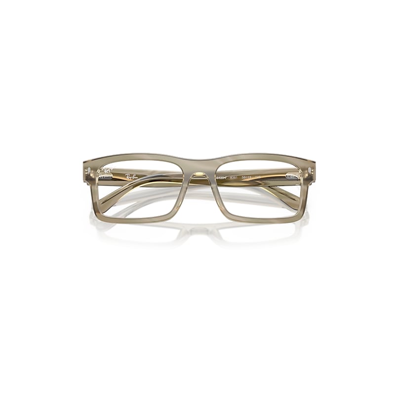 Ray Ban Rb5435 Optics Change Eyeglasses Photo Striped Grey Frame Clear Lenses Polarized 56-19