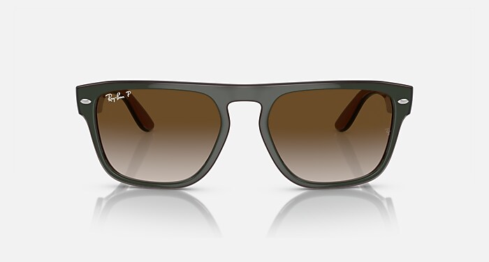 Rayban RB-4407 gradient brown lens in green. Ray-Ban RB4407 6732T5 Sunglasses - Green Frame, Brown Lenses  main image 3