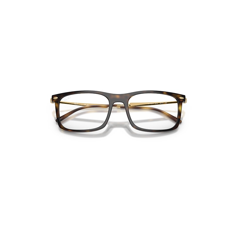 Ray Ban Rb7260 Optics Eyeglasses Gold Frame Clear Lenses Polarized 54-19 In Gold