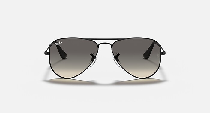 Ray-Ban Sunglasses Children Aviator Kids - Black Frame Grey Lenses 52-14