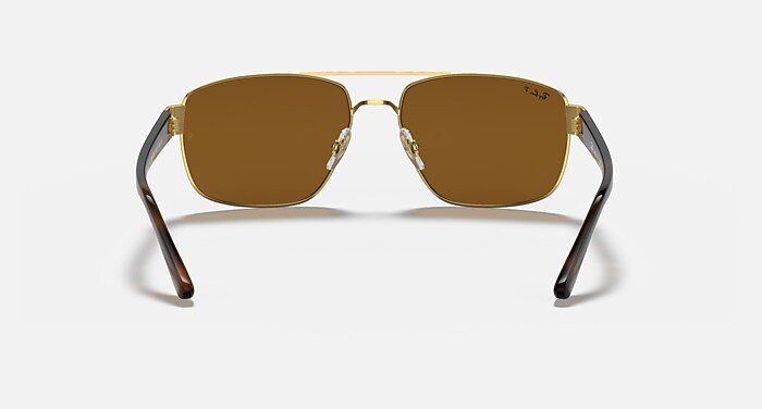 Ray-Ban Sunglasses Rb3663 Gold Frame Brown Lenses