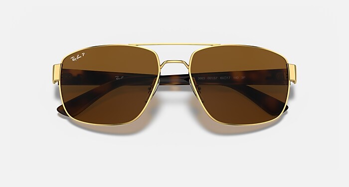 RB3663 Sunglasses in Arista Gold and B-15 Brown - RB3663