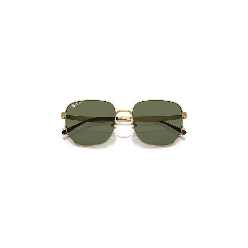 Ray Ban Rb3713d Sunglasses Arista Gold Frame Green Lenses Polarized 57-18 In Arista Gold