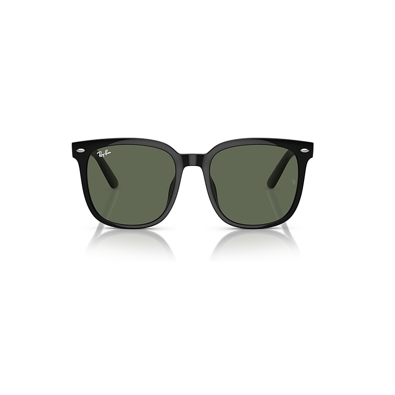 Ray Ban Rb4401d Sunglasses Black Frame Green Lenses 55-20 In Black