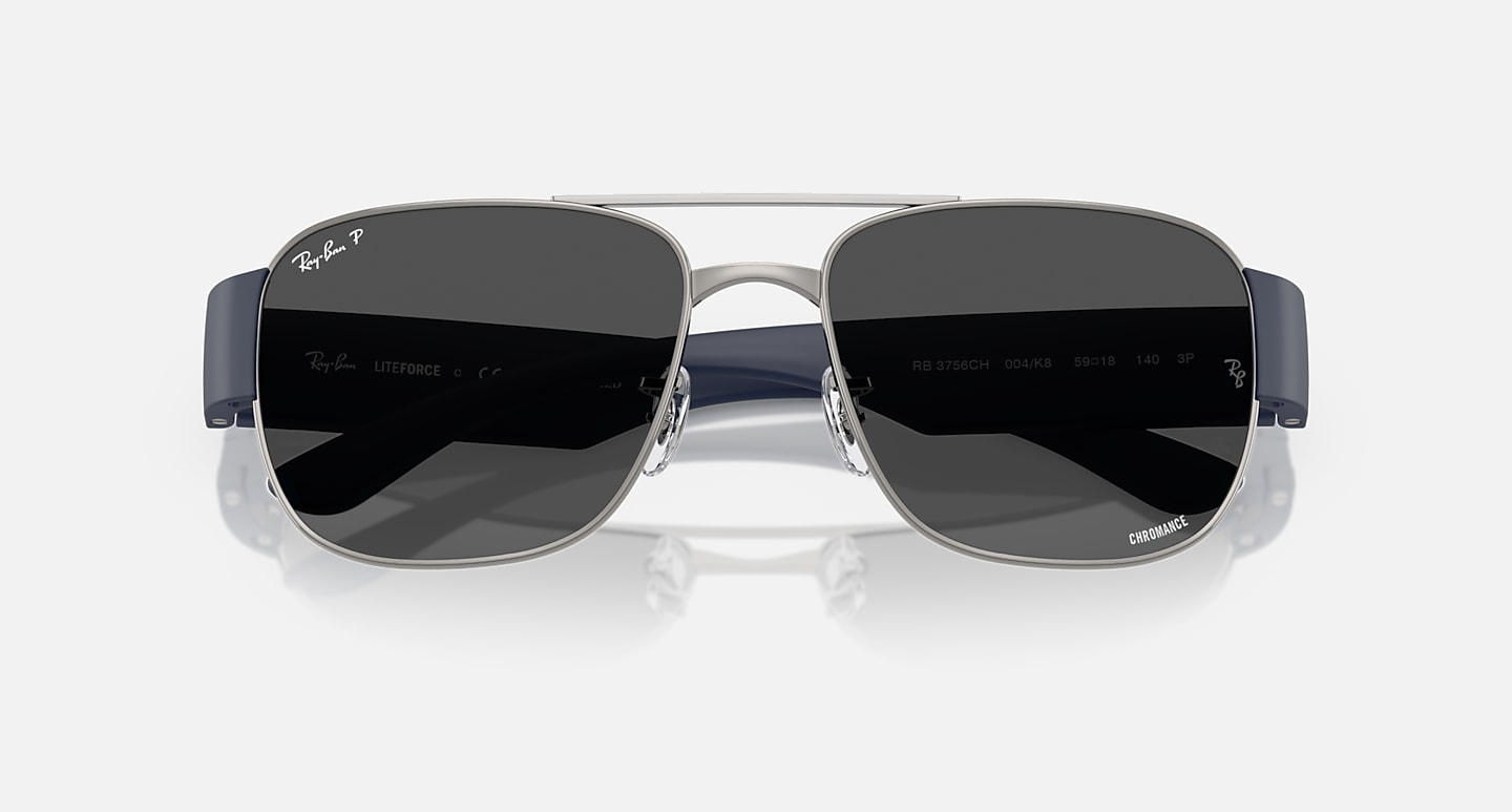 Ray-Ban Sunglasses Unisex Rb3756ch Chromance - Sand Dark Blue Frame Grey Lenses 56-18 Polarized