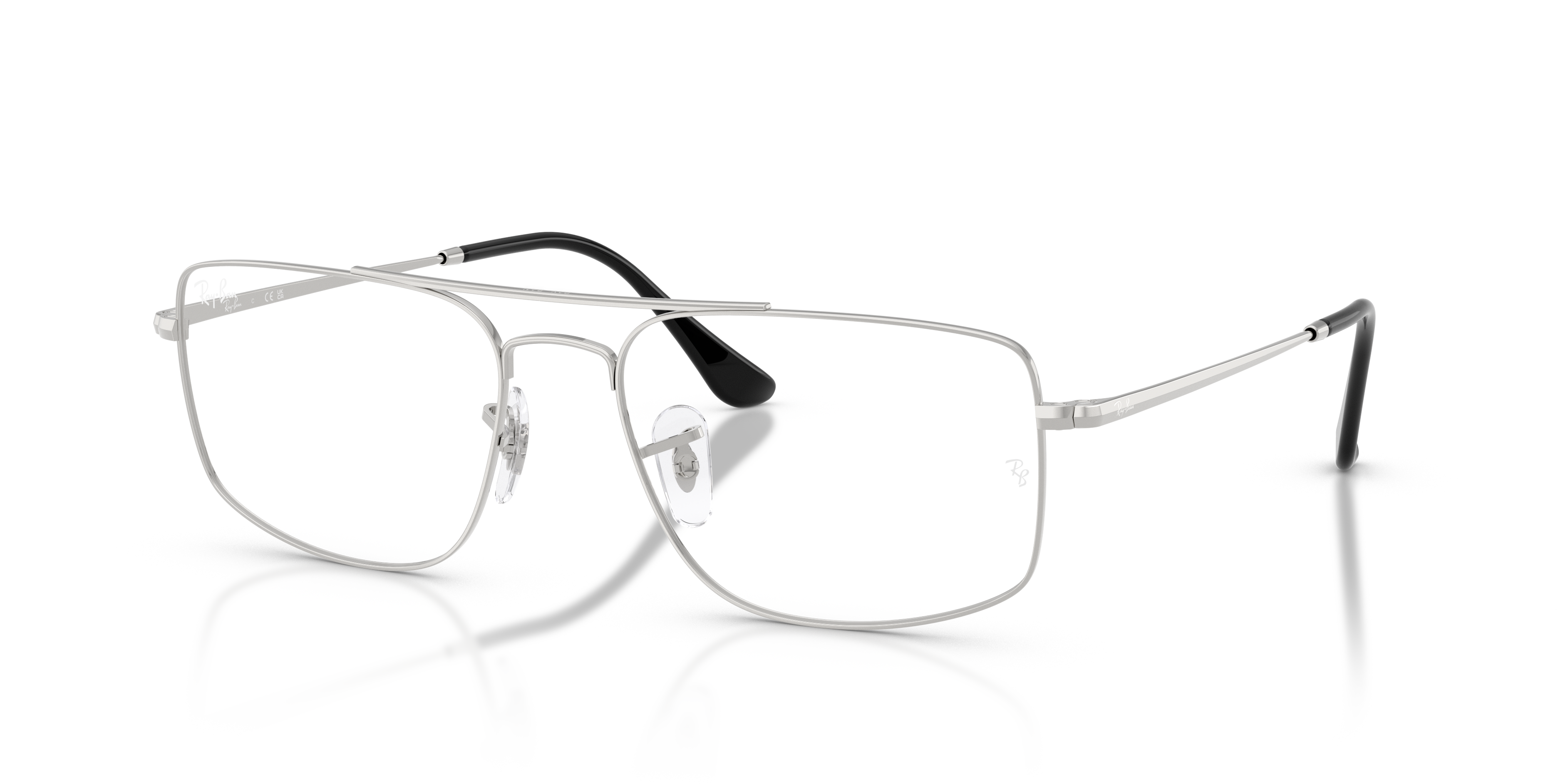 EXPLORER III OPTICS Polished Silver Frame Clear Lenses 58-18