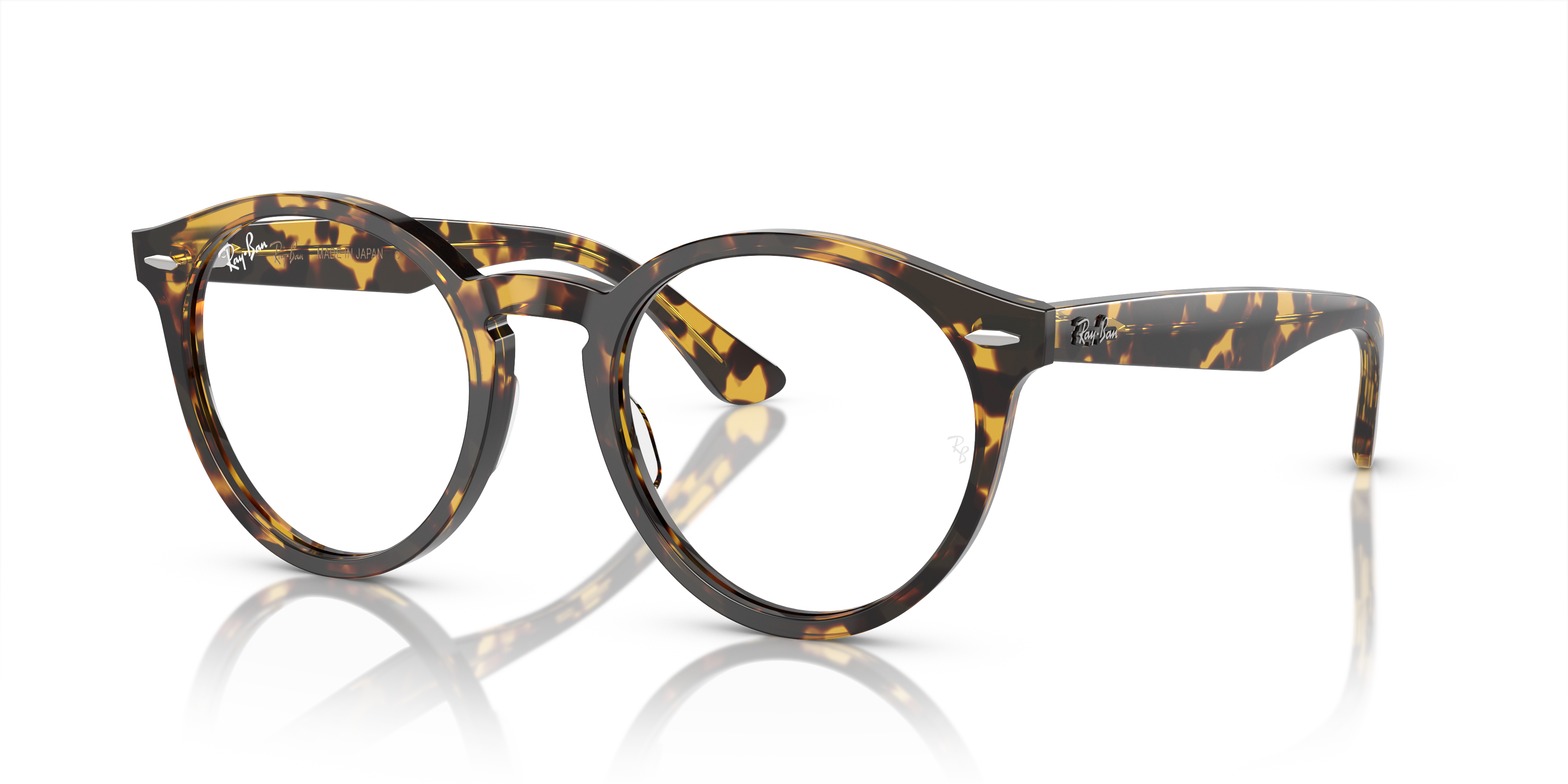 LARRY OPTICS Polished Yellow Havana Frame Clear Lenses 49-21