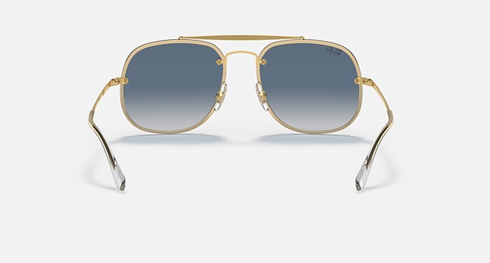 BLAZE GENERAL Sunglasses in Arista Gold and Blue Gradient Mirror 
