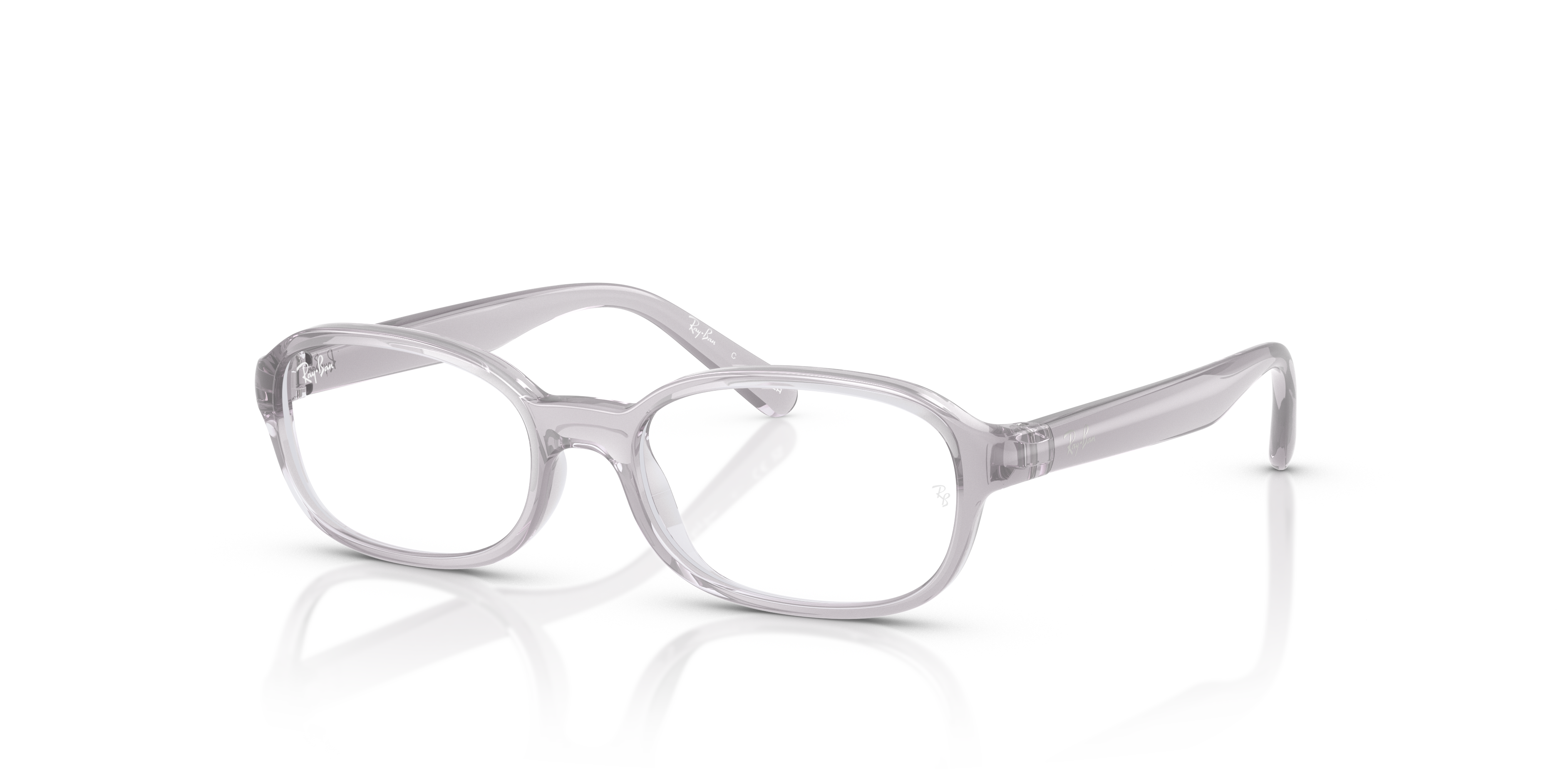 RB1904 OPTICS KIDS BIO-BASED Polished Transparent Grey Frame Clear Lenses 44-15