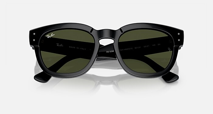 Ray-Ban Sunglasses Unisex Mega Hawkeye - Black Frame Green Lenses 53-21