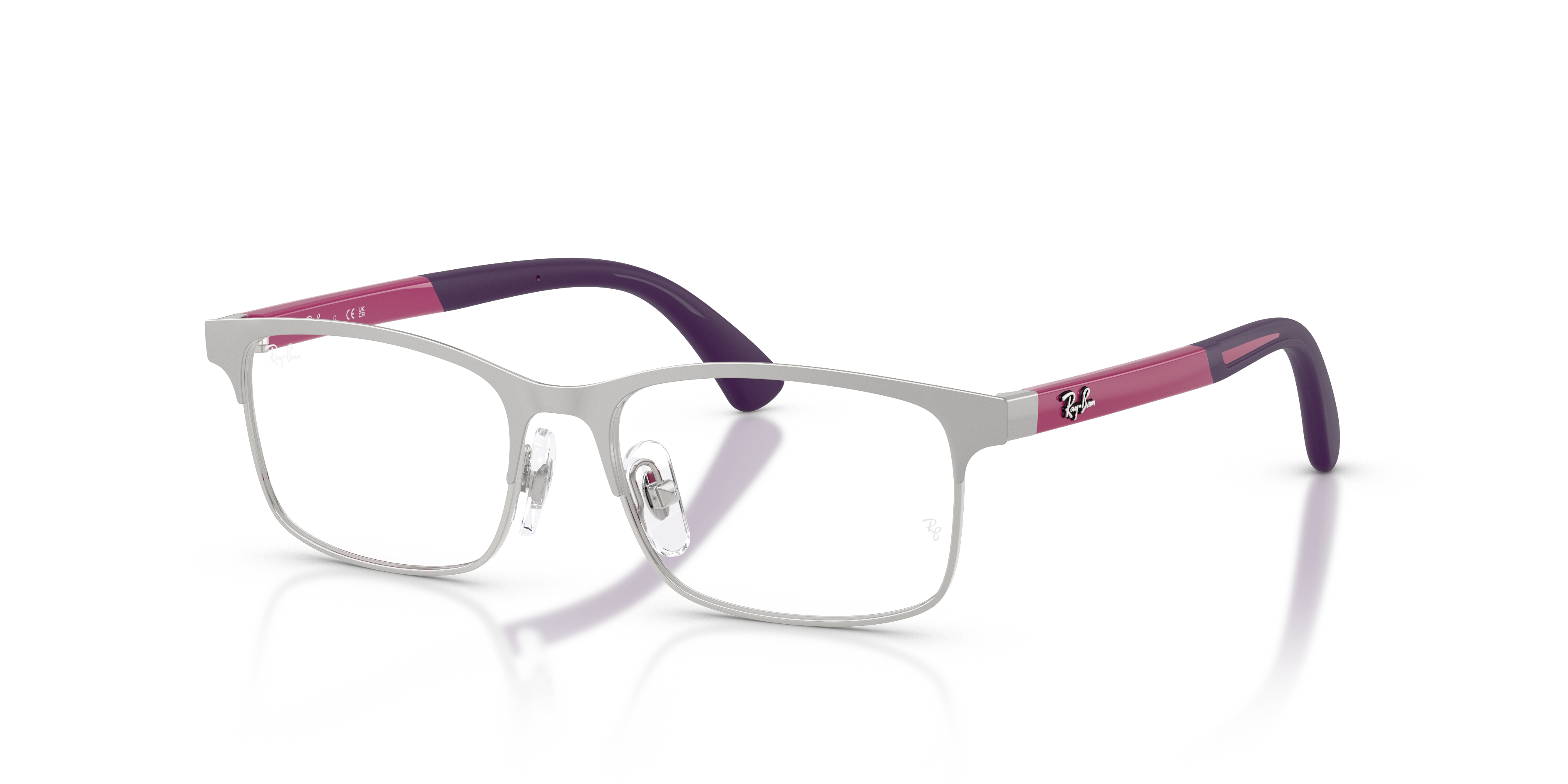 RB1061 OPTICS KIDS BIO-BASED Matte Matte Silver On Silver Frame Clear Lenses 48-15