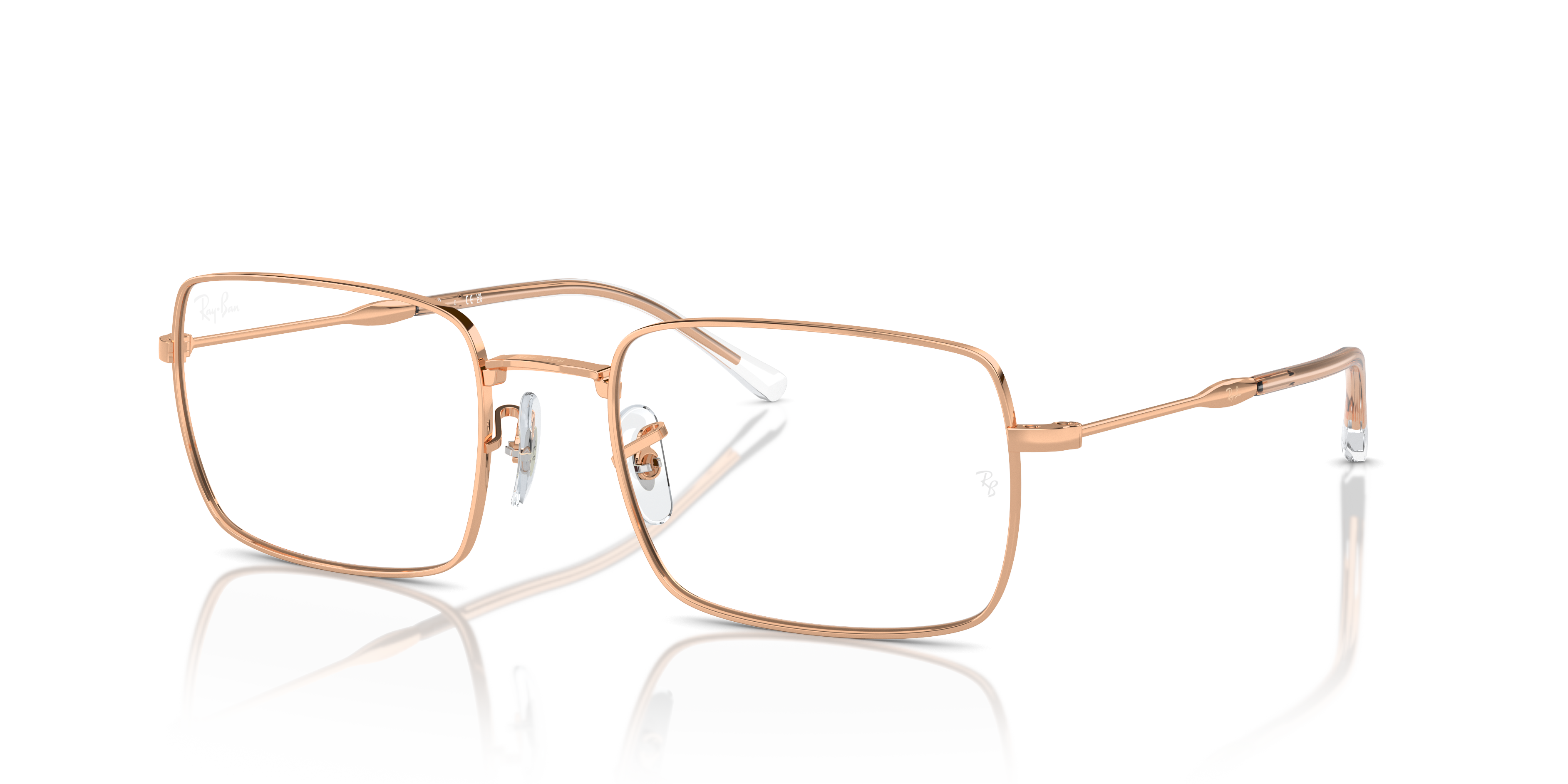 RB6520 OPTICS Polished Rose Gold Frame Clear Lenses 53-20