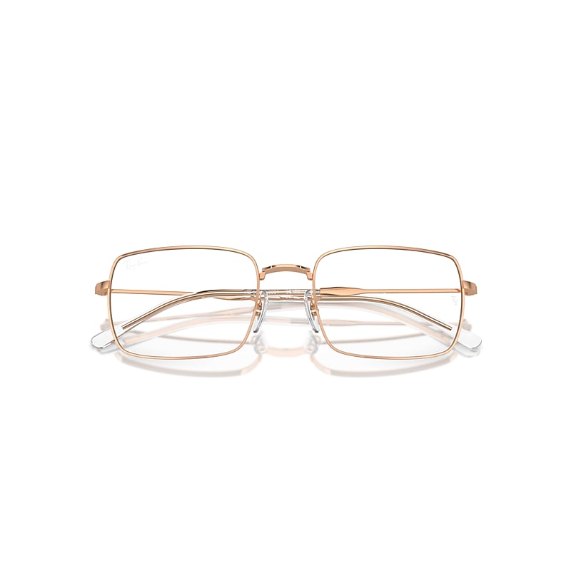 Ray-Ban Rb6520 Optics Eyeglasses Rose Gold Frame Clear Lenses Polarized 53-20