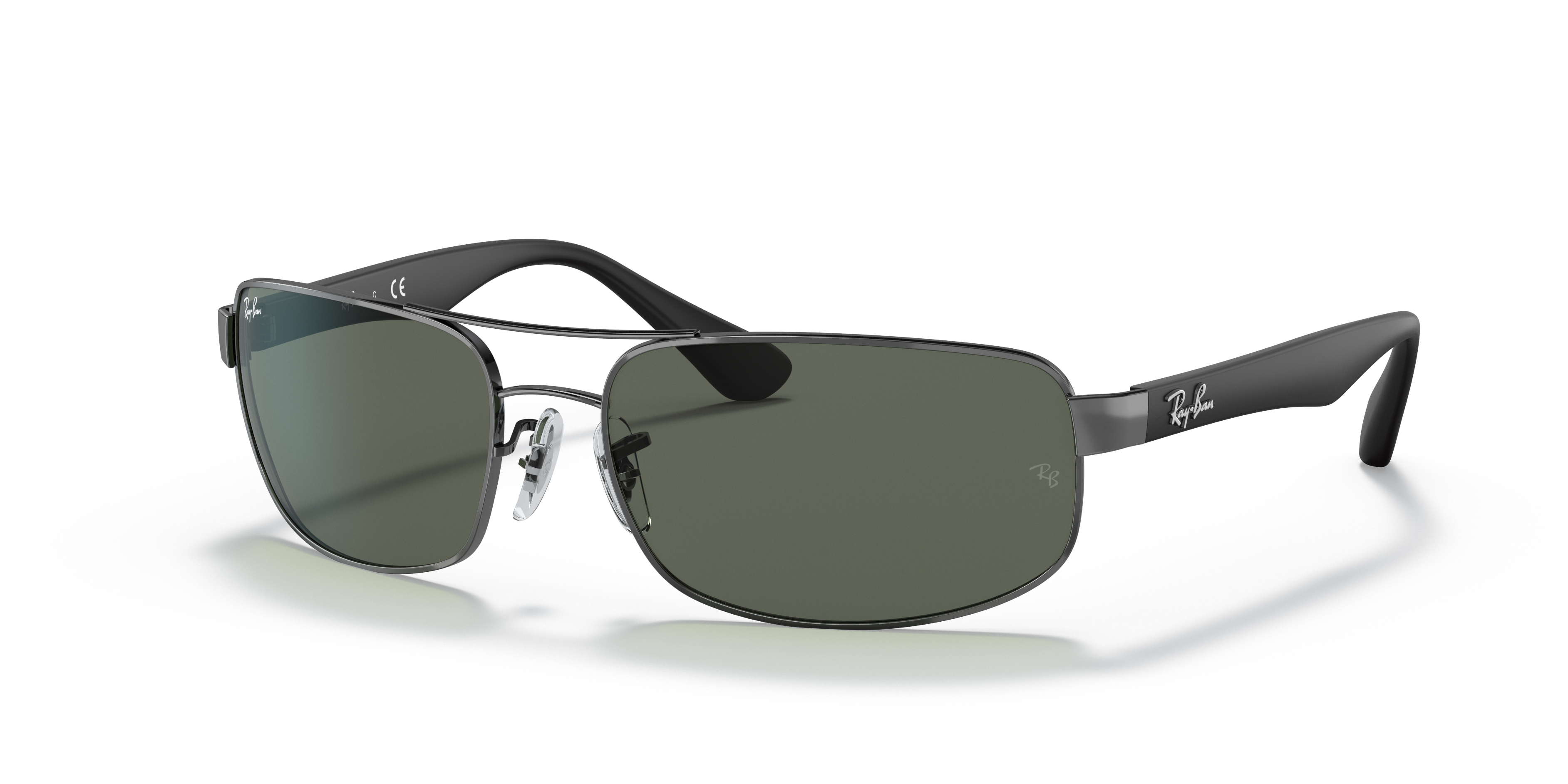 RB3445 Polished Gunmetal Frame Green Classic G-15 Lenses 61-17