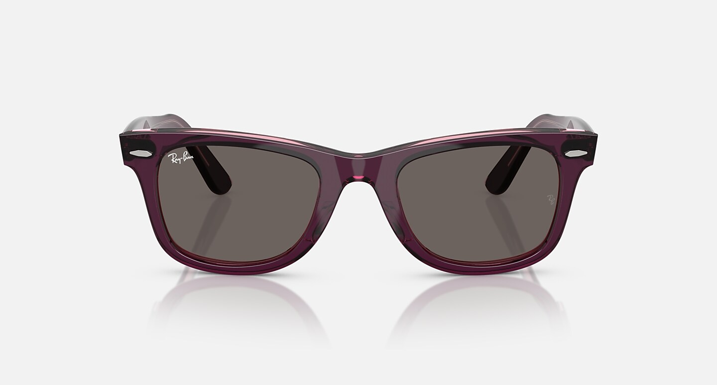 Black Friday Ray-Ban Sunglasses Unisex Original Wayfarer Classic - Violet On Transparent Pink Frame Grey Lenses 50-22
