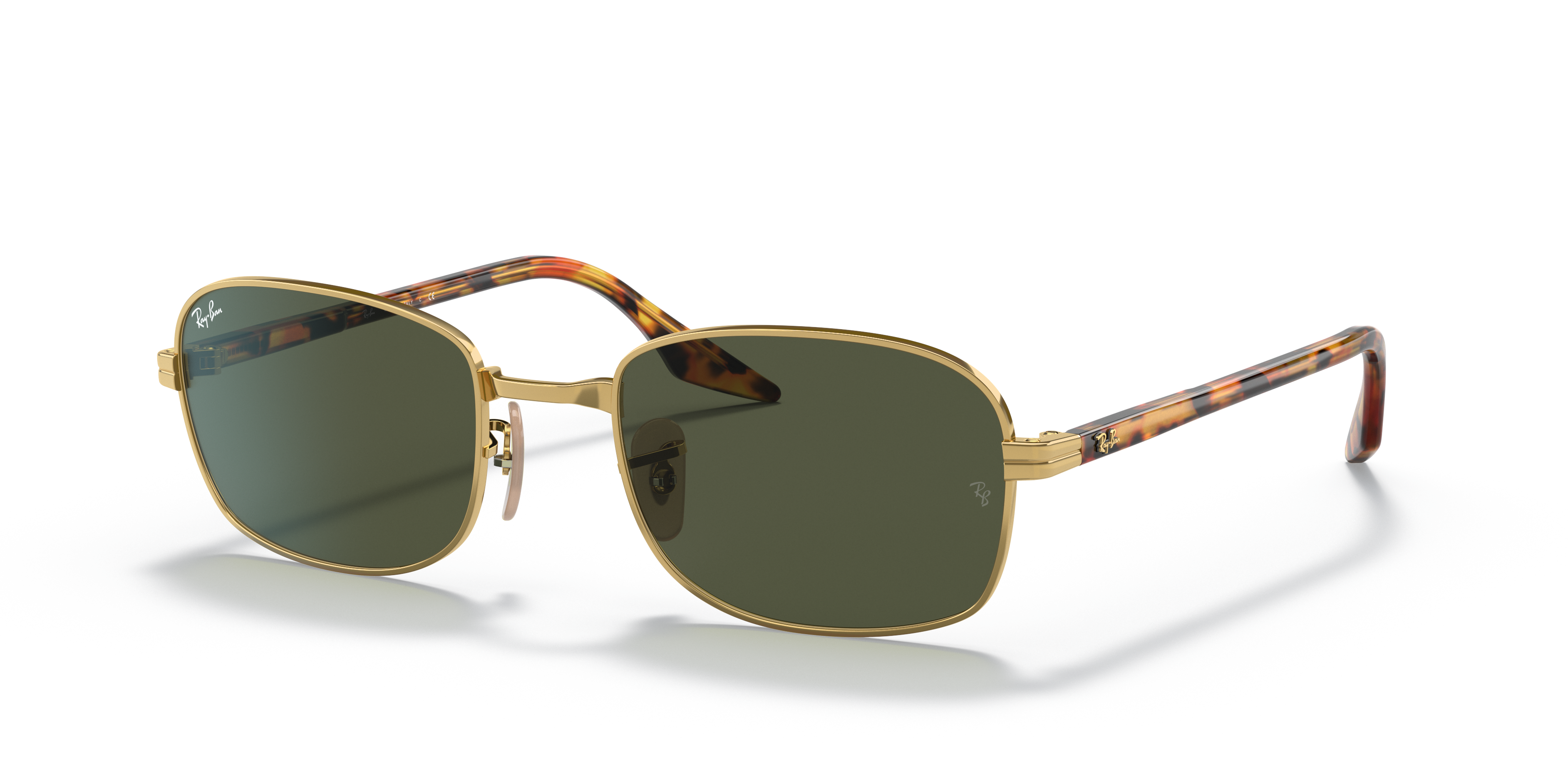 RB3690 Polished Arista Gold Frame Green Lenses 54-21