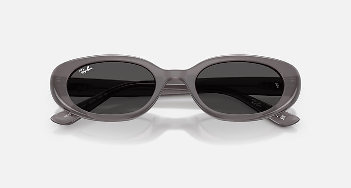 Ray-Ban Sunglasses Unisex Rb4441d Bio-based - Transparent Dark Grey Frame Grey Lenses 53-21