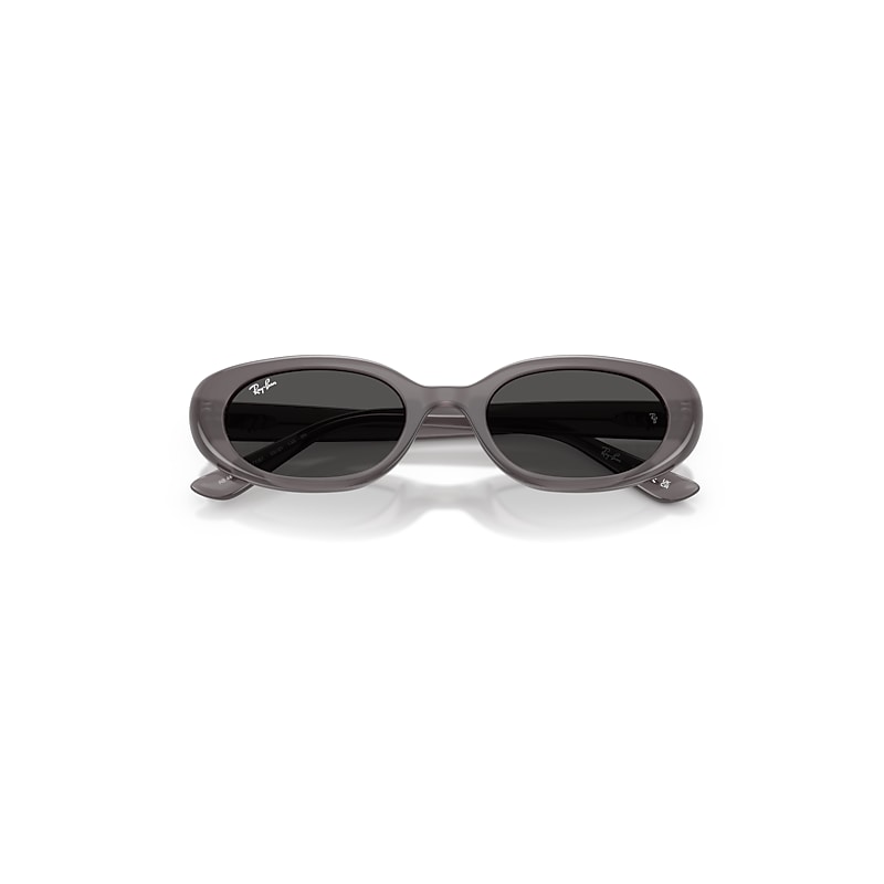 Ray Ban Rb4441d Bio-based Sunglasses Transparent Dark Grey Frame Grey Lenses 53-21