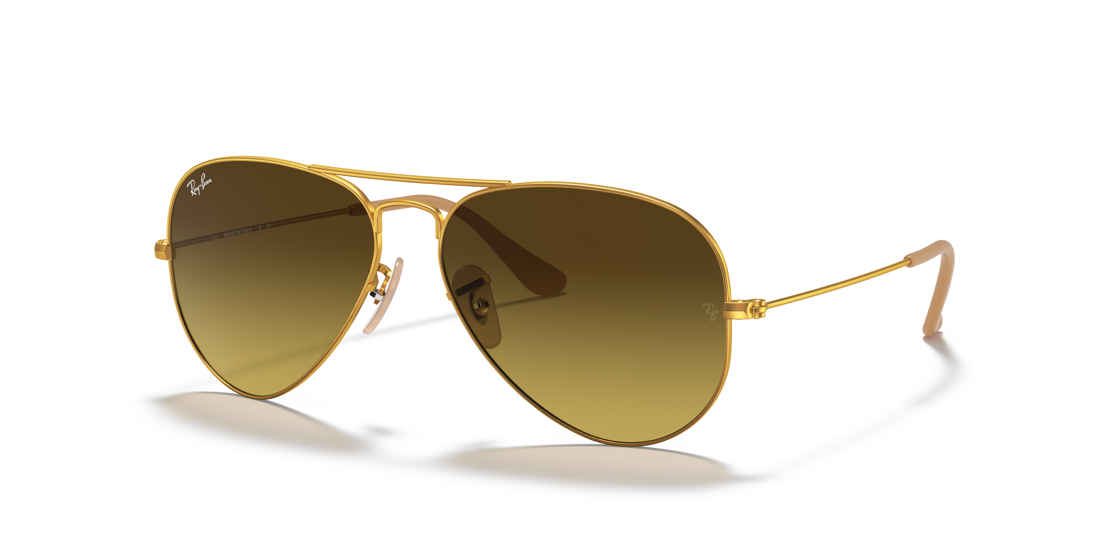 AVIATOR GRADIENT Matte Gold Frame Brown Gradient Lenses 55-14