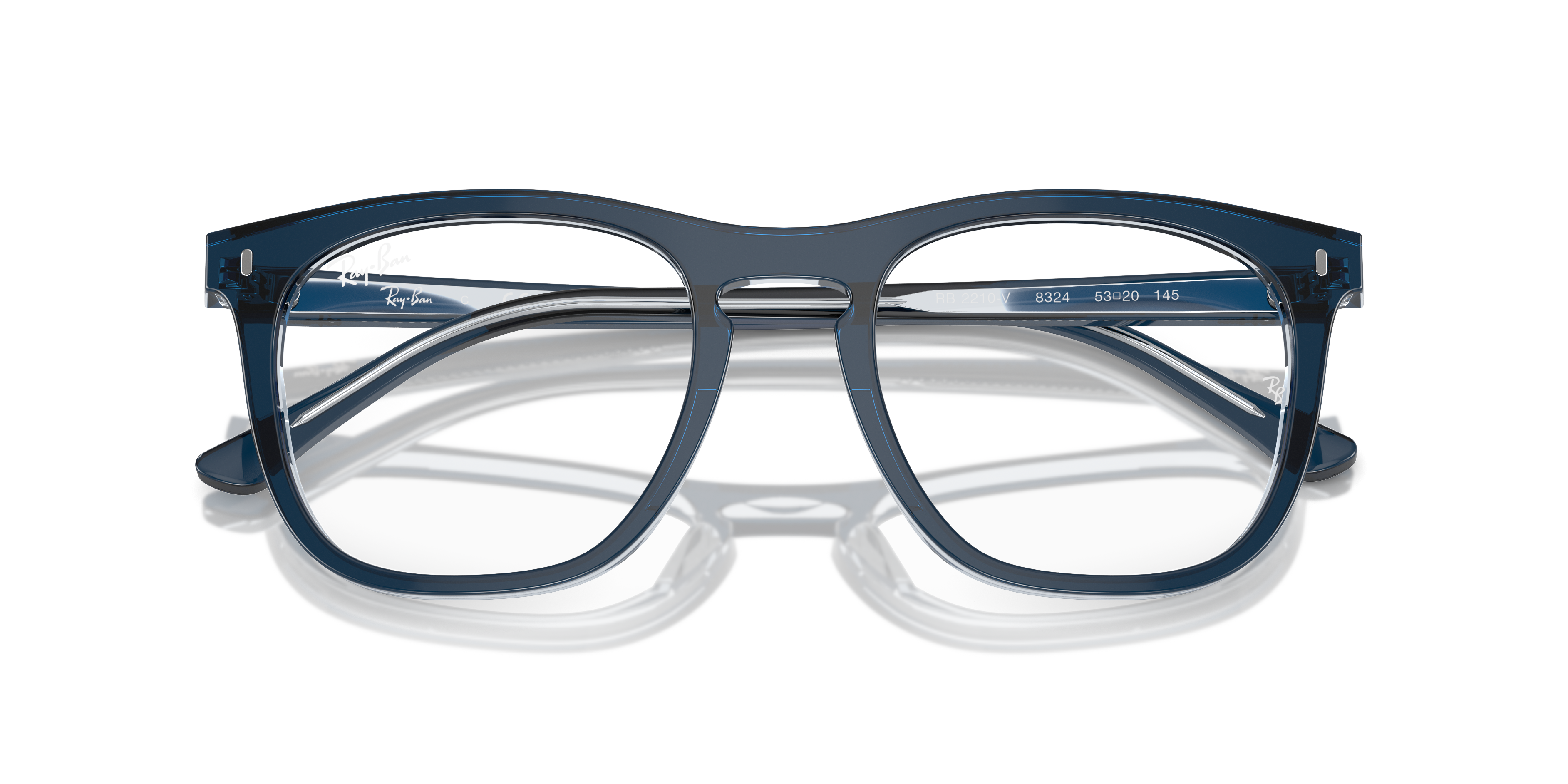 RB2210V OPTICS Eyeglasses with Blue On Transparent Blue Frame