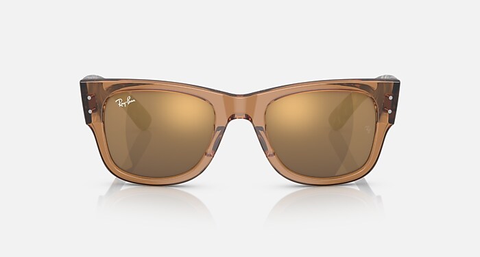 MEGA WAYFARER Sunglasses in Transparent Brown and Gold  display picture 1