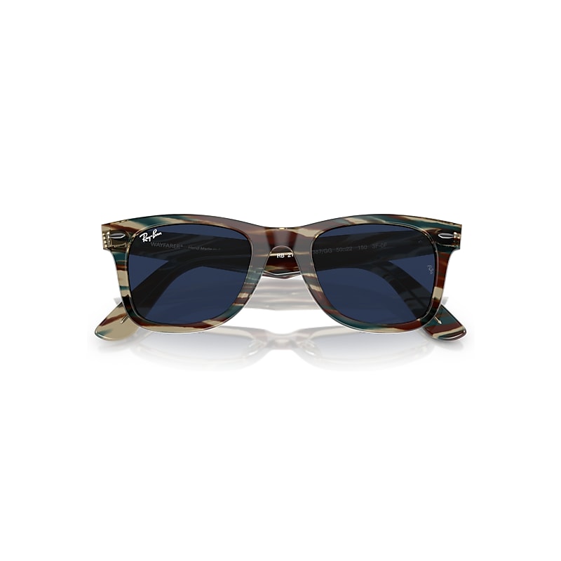 Ray Ban Original Wayfarer Change Transitions® Sunglasses Photo Striped Grey Frame Clear Lenses 52-22 In Photo Striped Grey
