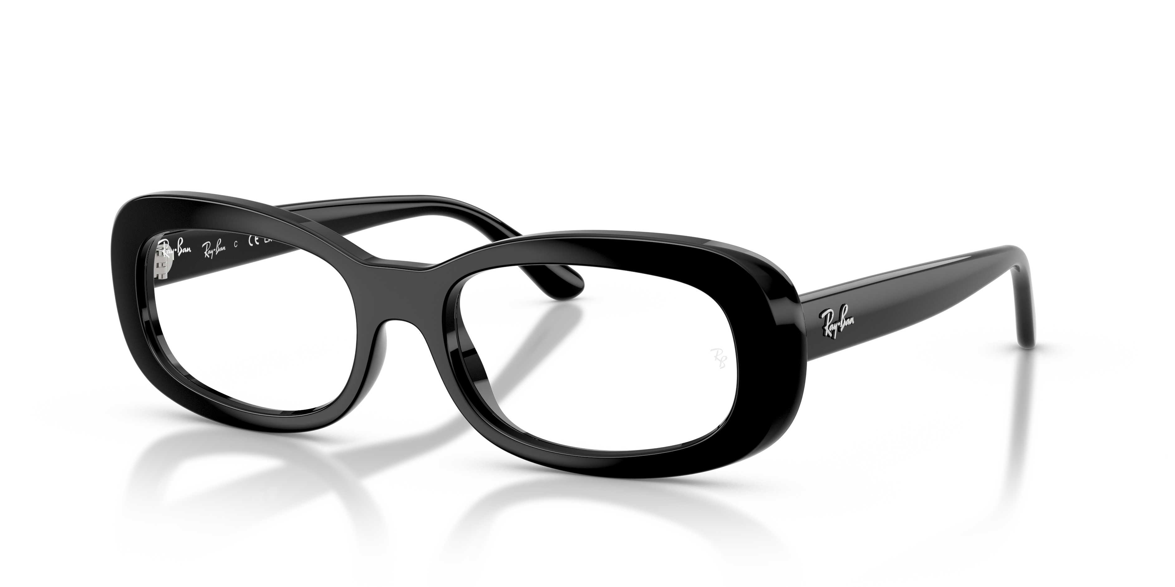 RB2221V OPTICS Polished Black Frame Clear Lenses 53-18