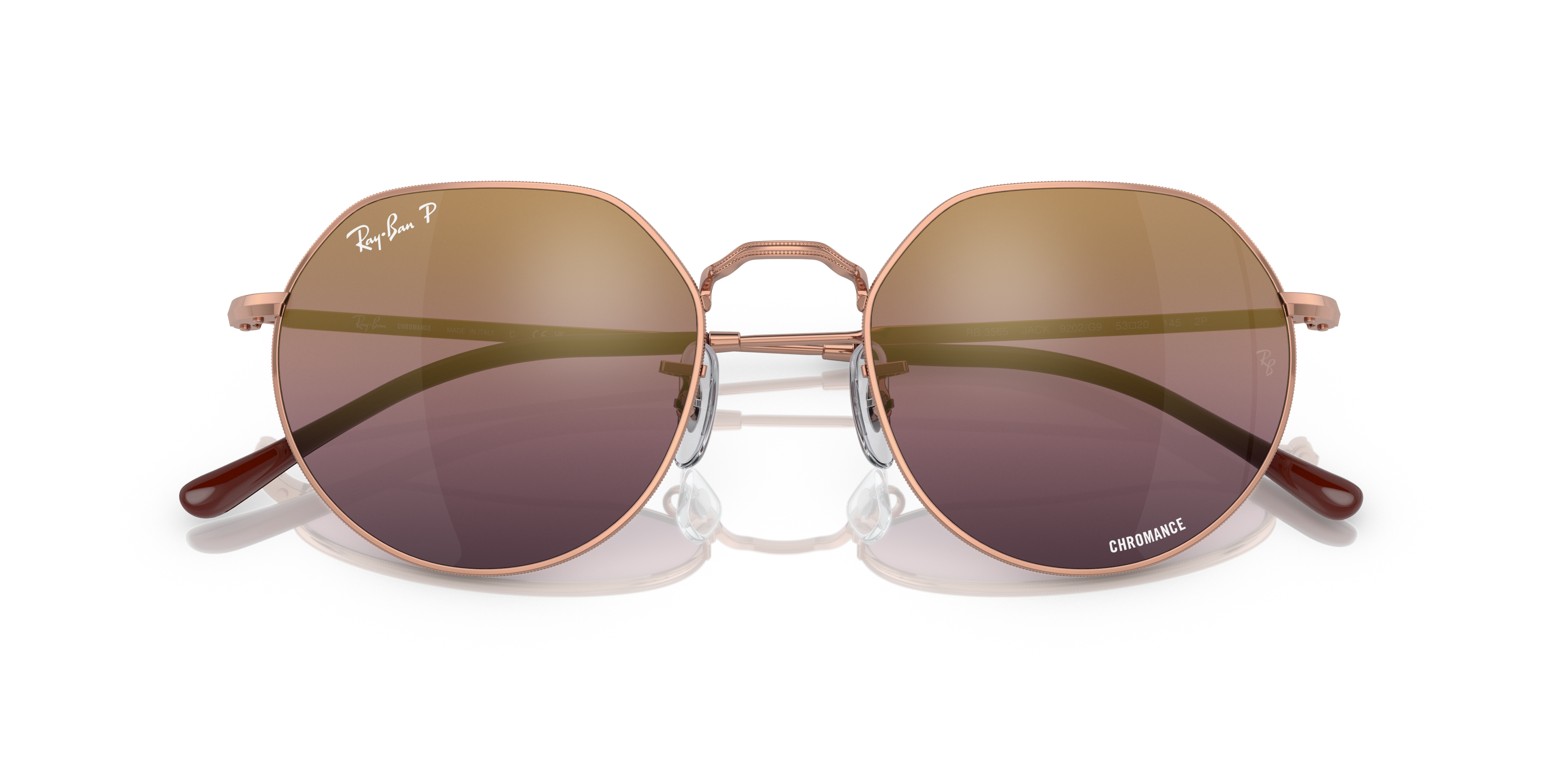 JACK POLARIZED+ LENSES Sunglasses in Rose Gold and Gold/Red