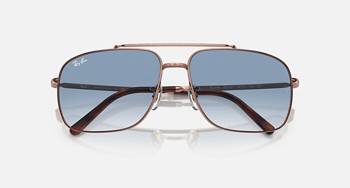 Ray-Ban Sunglasses Unisex Rb3796 - Rose Gold Frame Blue Lenses 59-15
