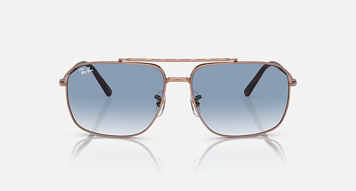 Ray-Ban Sunglasses Unisex Rb3796 - Rose Gold Frame Blue Lenses 59-15
