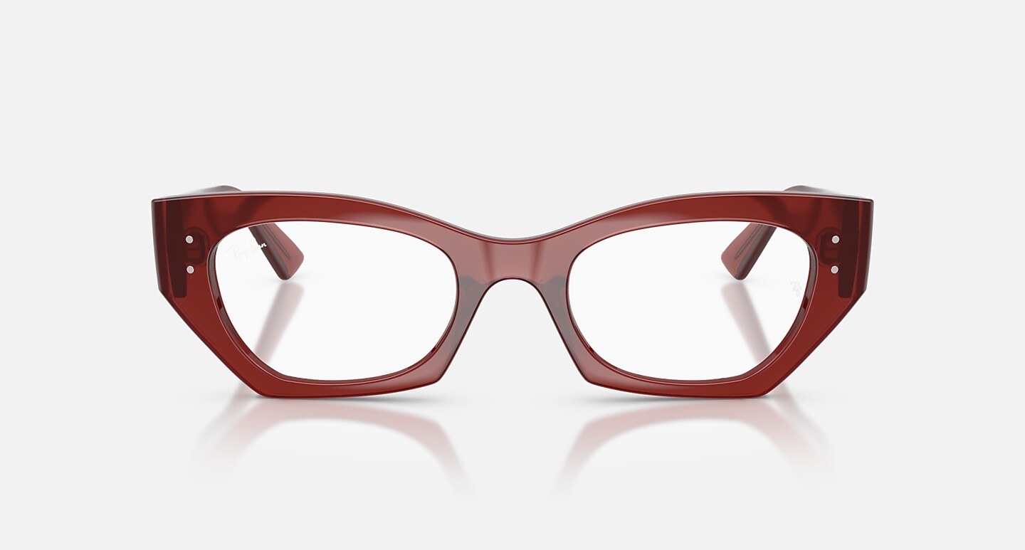 Ray-Ban Eyeglasses Unisex Zena Optics Bio-based Prescription - Shiny Rusty Brown Frame Clear Lenses 52-22 Polarized