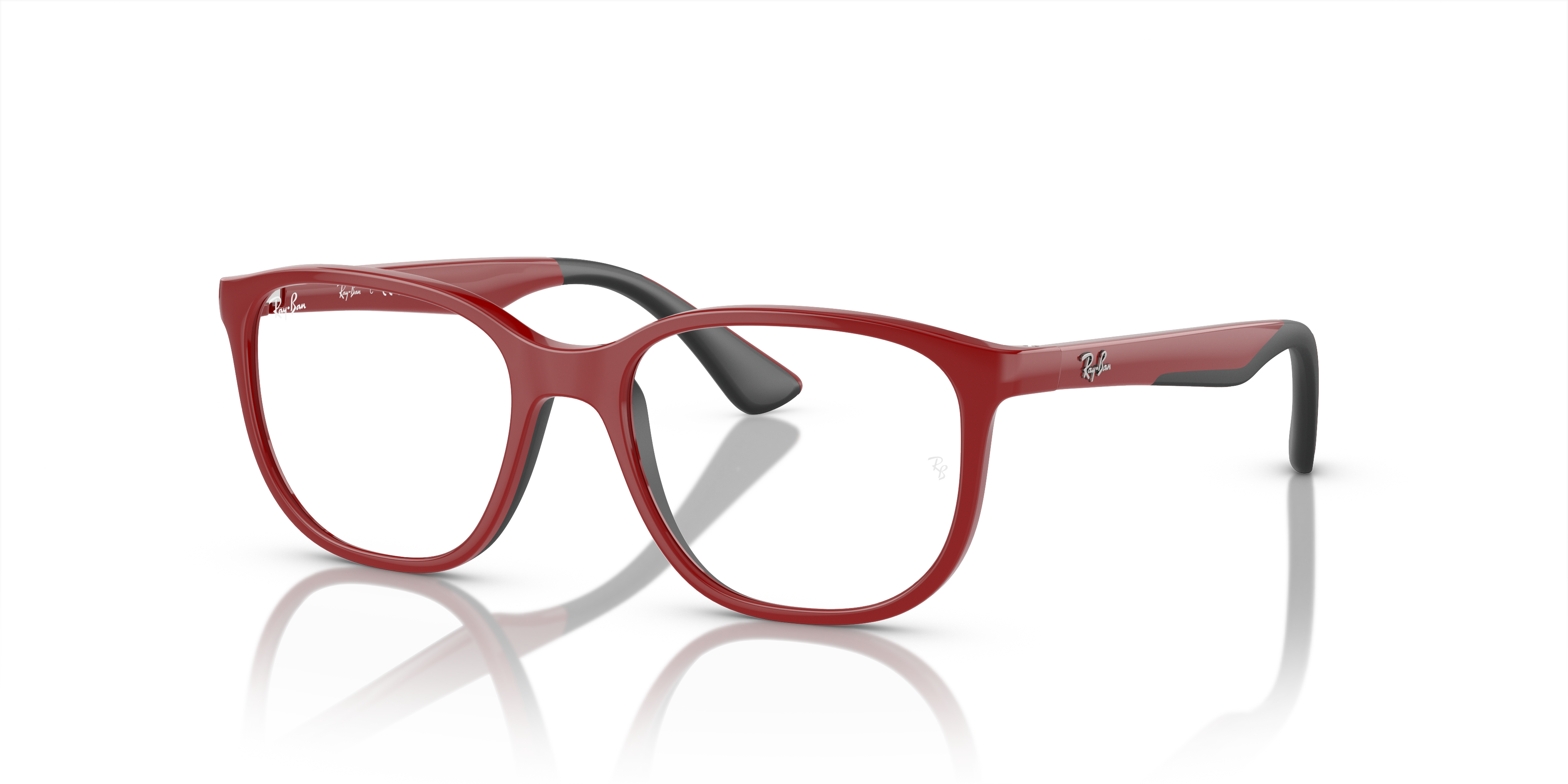RB9078V OPTICS KIDS BIO-BASED Polished Red On Black Frame Clear Lenses 46-16