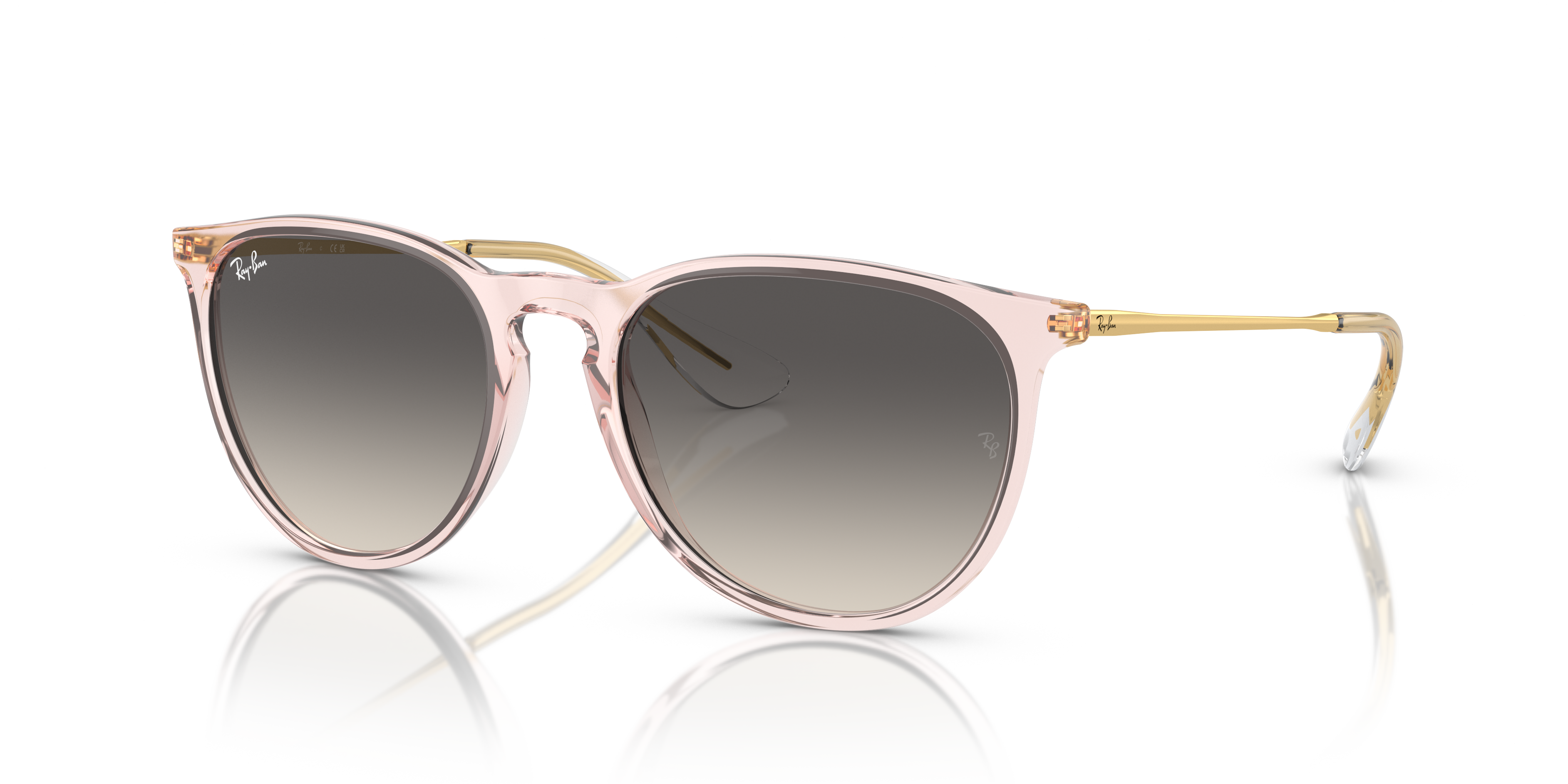 ERIKA CLASSIC Polished Transparent Pink Frame Grey Lenses 54-18