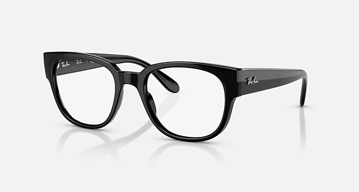 Ray-Ban Eyeglasses Unisex Rb7210 Optics Prescription - Black Frame Clear Lenses 50-20 Polarized