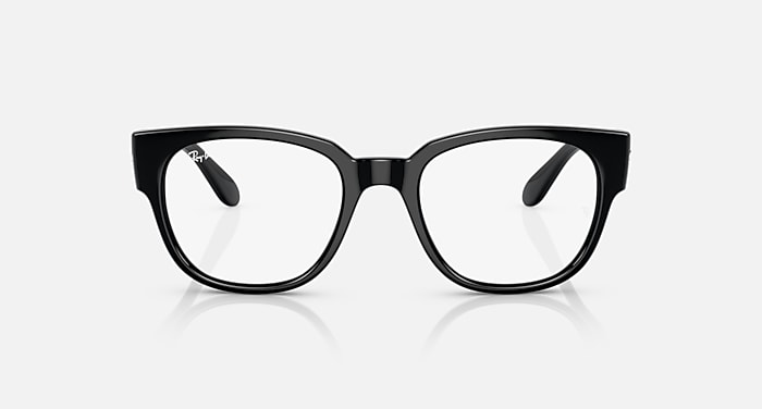 Ray-Ban Eyeglasses Unisex Rb7210 Optics Prescription - Black Frame Clear Lenses 52-20 Polarized