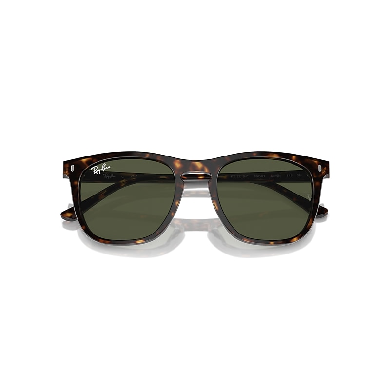 Ray-Ban Rb2210 Sunglasses Havana Frame Green Lenses 53-21